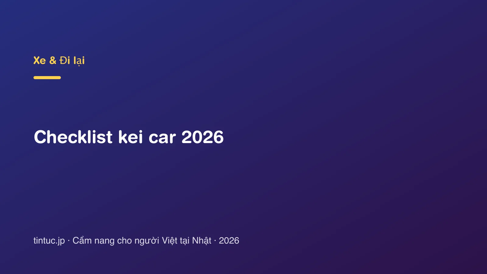 Checklist kei car 2026