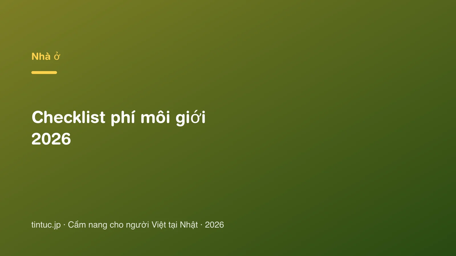 Checklist phí môi giới 2026