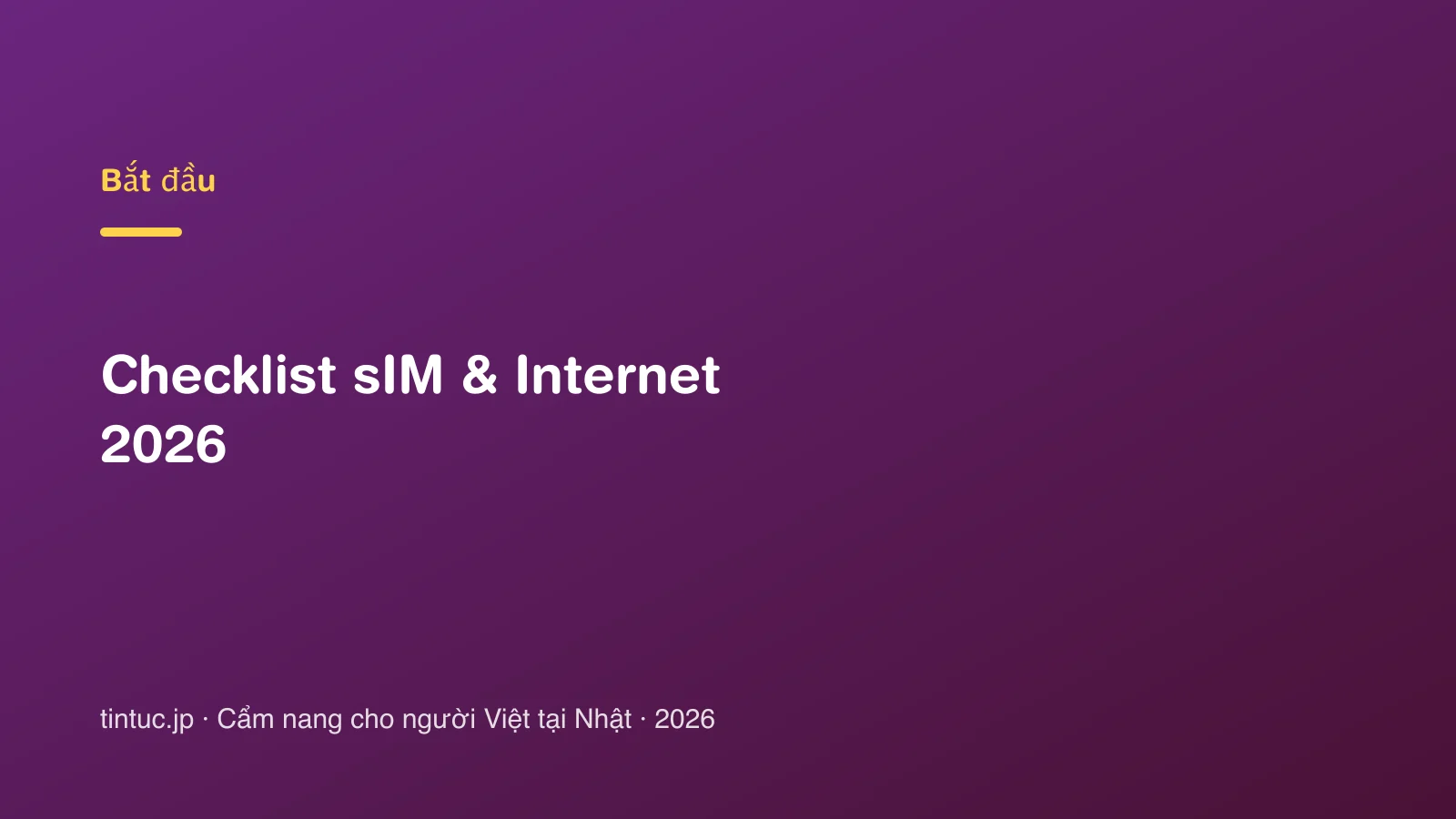 Checklist sIM & Internet 2026