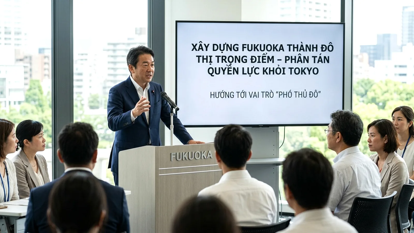 Fukuoka: Thị trưởng quyết tâm đưa thành phố thành Phó Thủ đô, hướng tới phân tán quyền lực khỏi Tokyo
