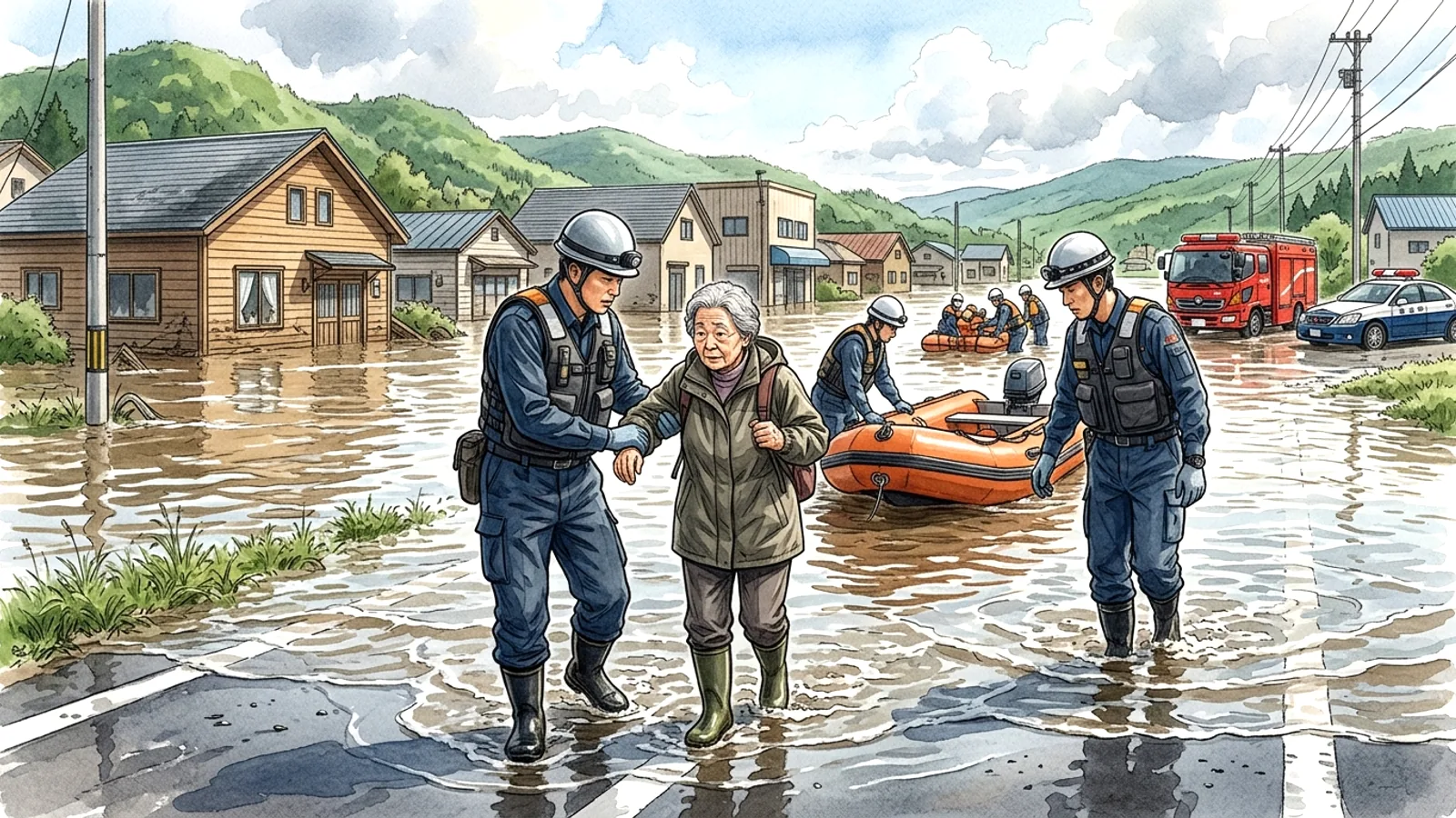 Hokkaido: Mưa lớn kỷ lục tại Rikubetsu-cho, nguy cơ thiên tai gia tăng