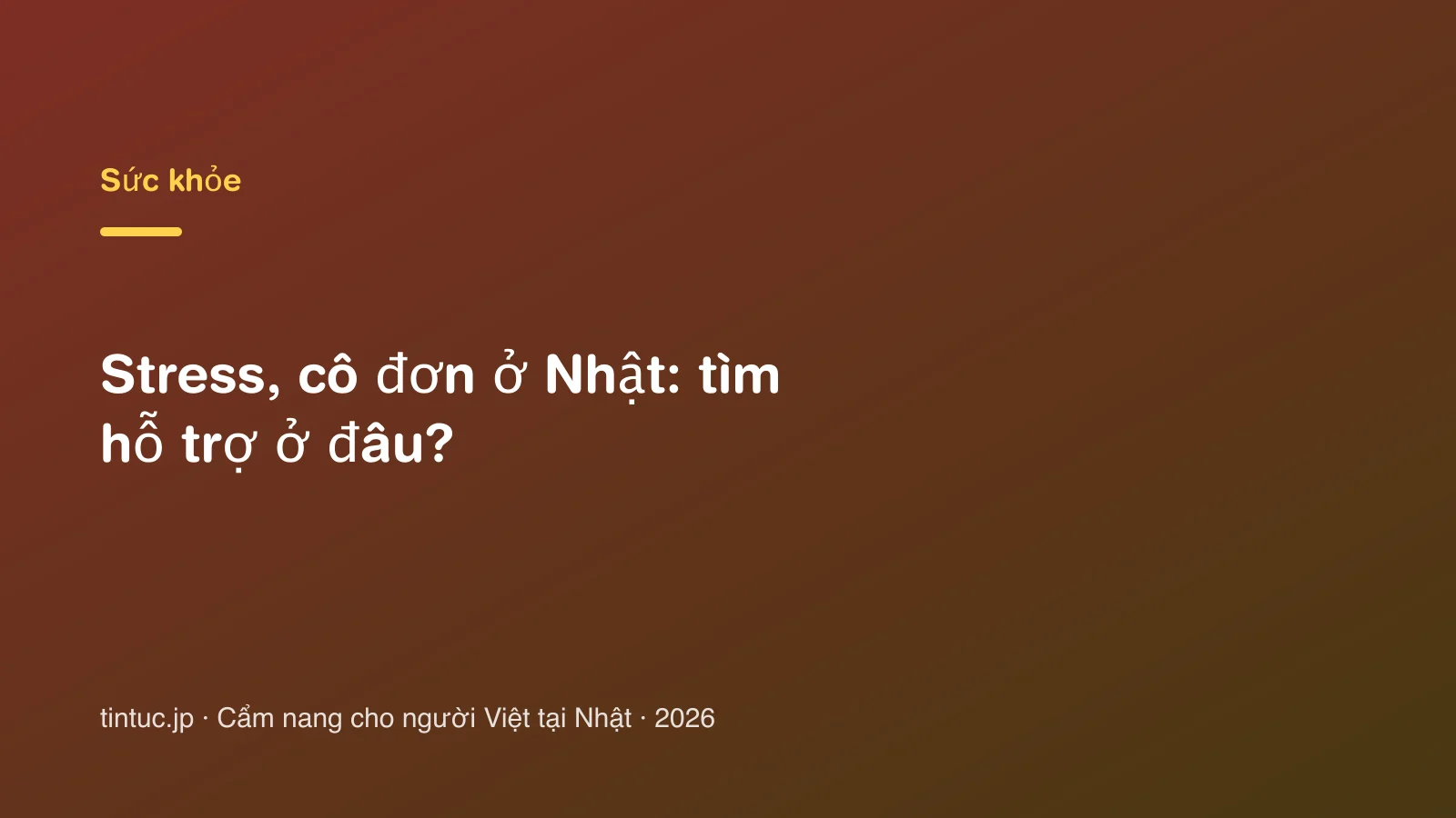 Stress, cô đơn ở Nhật: tìm hỗ trợ ở đâu?