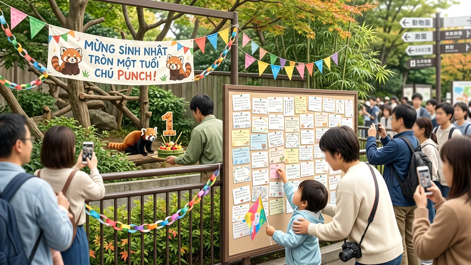Thú cưng Punch tròn một tuổi: Vườn thú Chiba tổ chức triển lãm lời chúc mừng sinh nhật