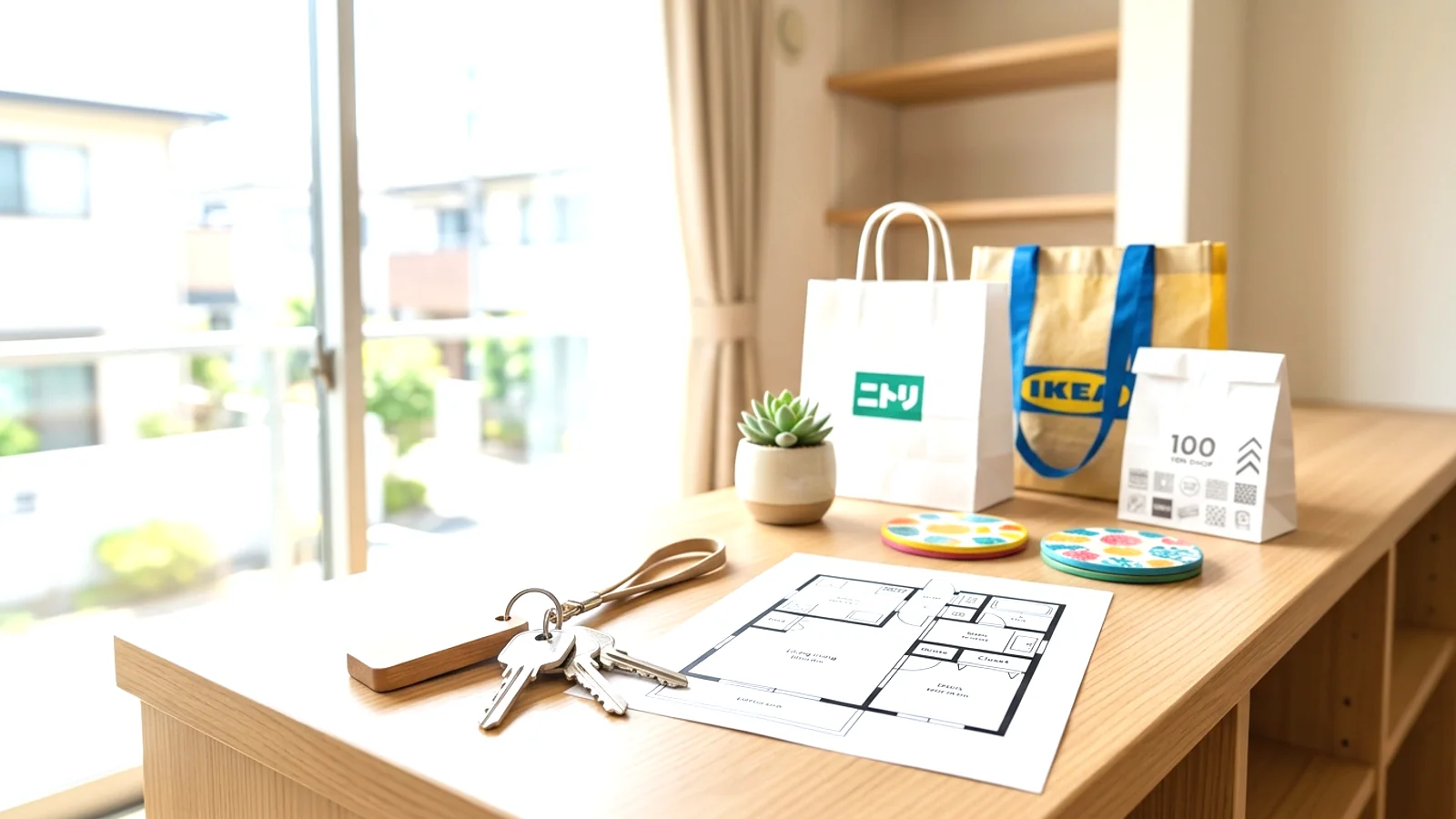 Trang trí phòng thuê nhỏ ở Nhật 2026: 100-yen shop, Nitori, IKEA