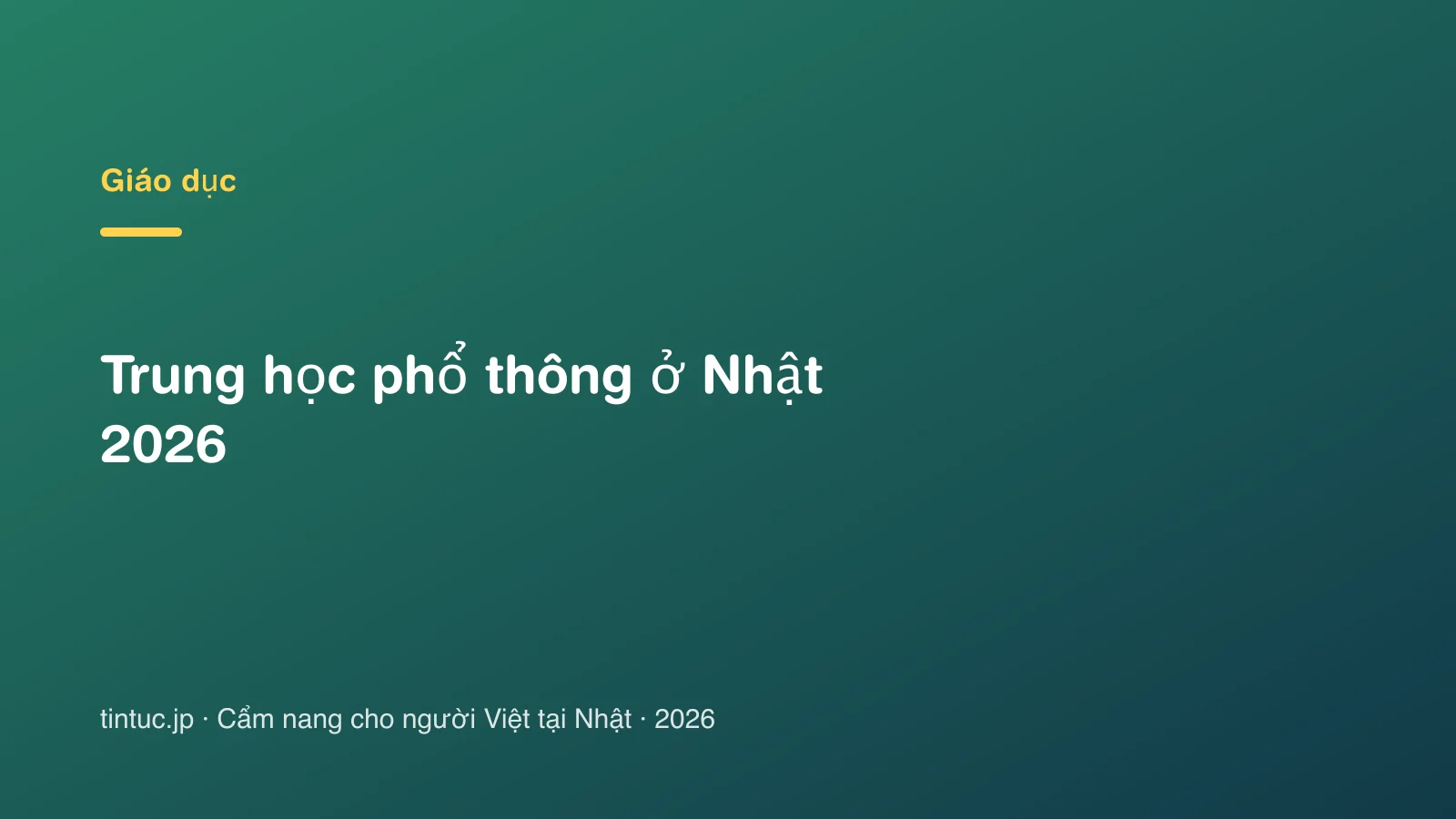 Trung học phổ thông ở Nhật 2026
