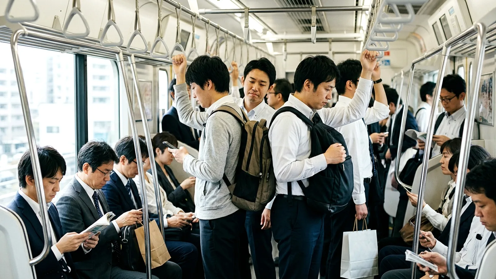 Văn hóa tàu điện Nhật Bản: Đeo balô phía trước hay sau đều gây tranh cãi